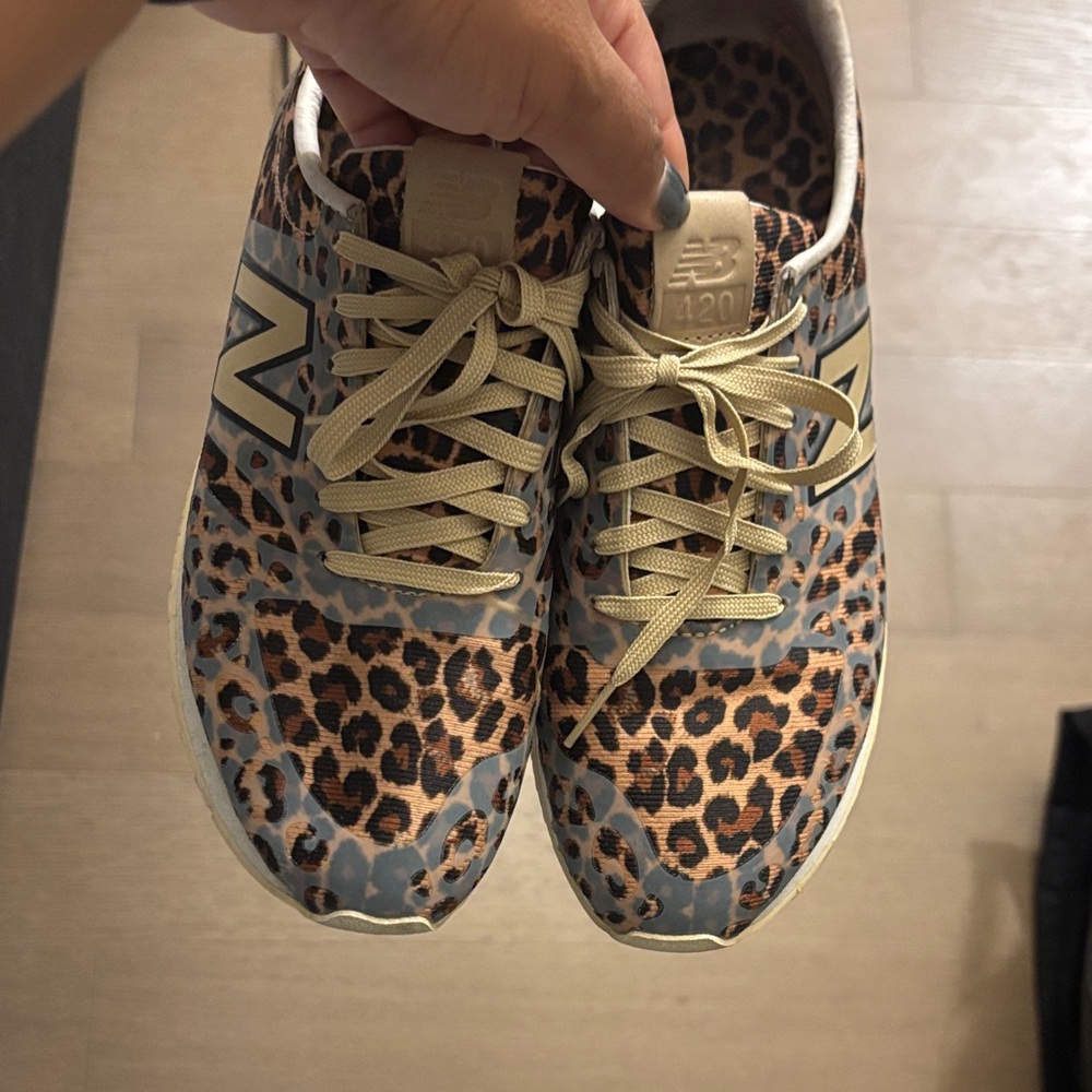 New Balance Animal Print Sneakers with Beige Accents